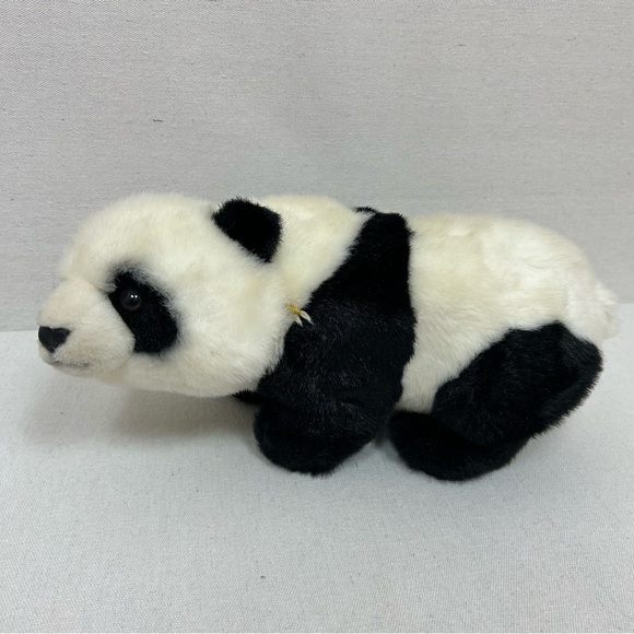 Black and White Vintage Panda Plush Toy - Picture 1 of 7